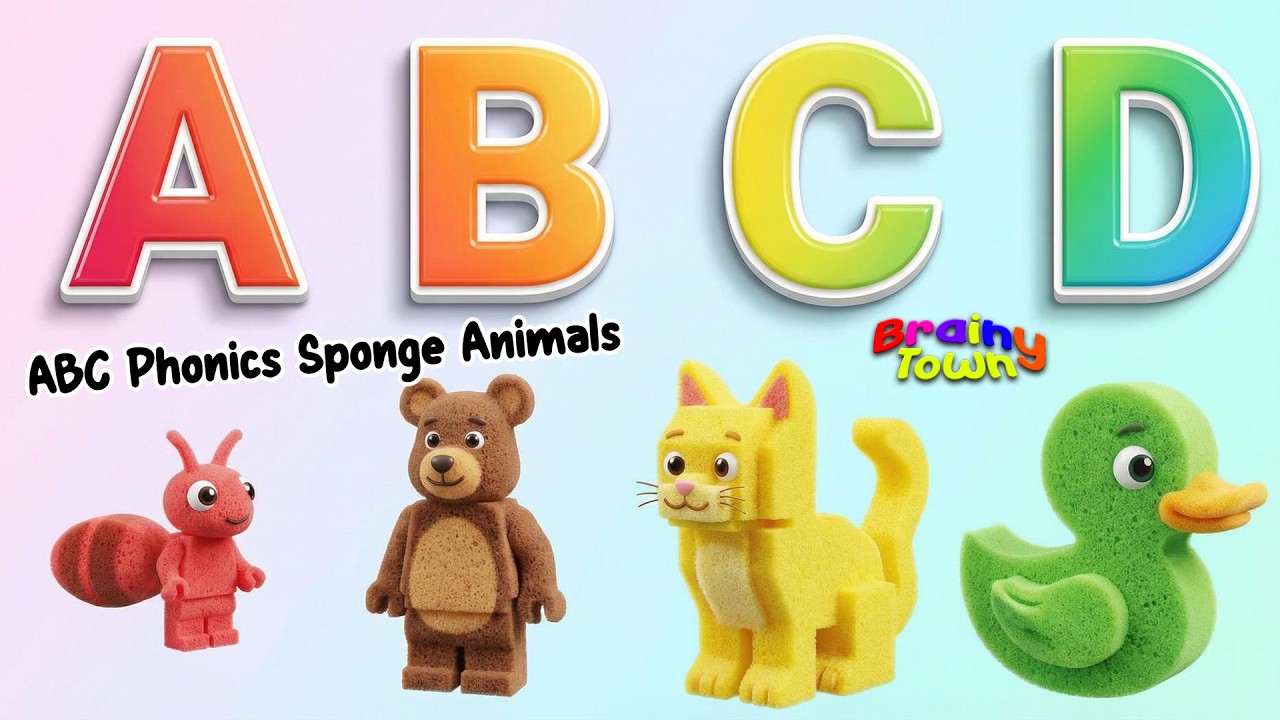 ABC Phonics Sponge Animals  | Learn Alphabet A to Z | Fun Phonics Song for Kids and Toddlers 🎵