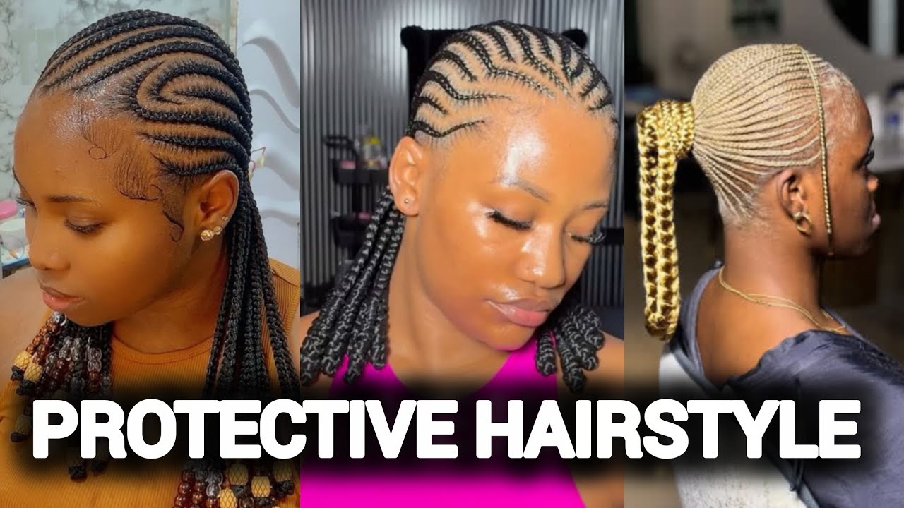 Natural protective hairstyle transformation 
