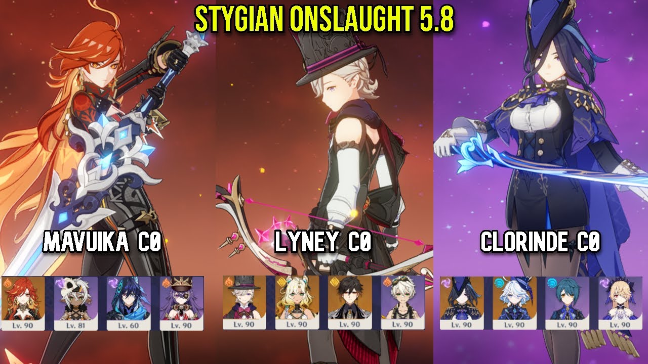 Stygian Onslaught - Fearless | Mavuika C0 - Lyney C0 - Clorinde C0 | Genshin Impact 5.8