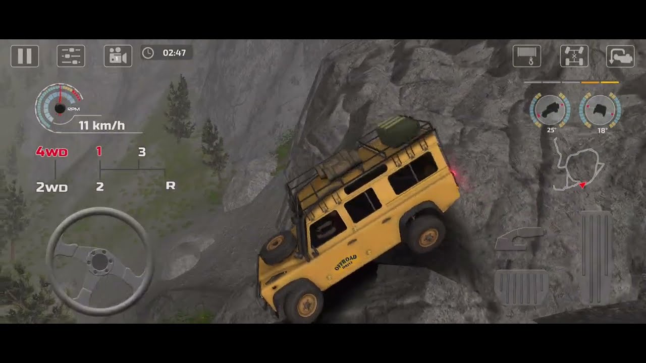 4×4 powerful 💪 off roading in top of the air | car crash test 😱| Game play vedio #offroading #games