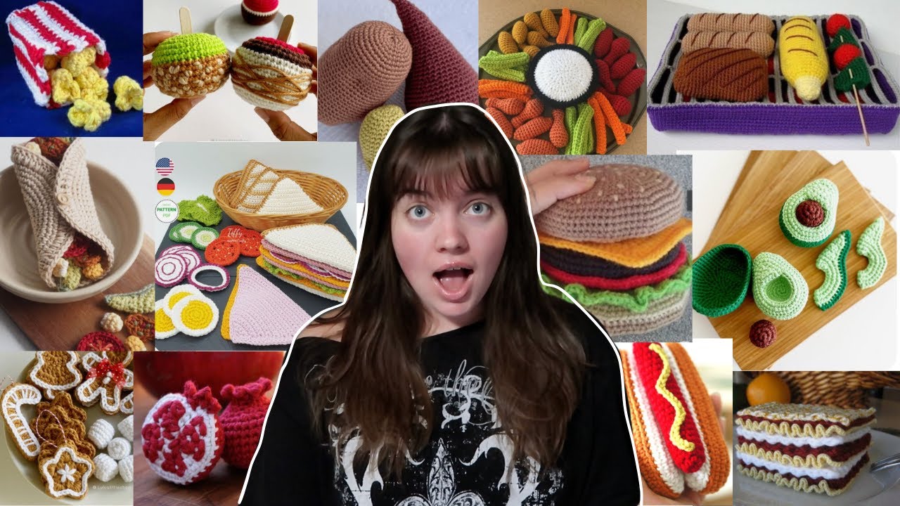 100+ fun FOOD crochet ideas with free patterns (beginner friendly)