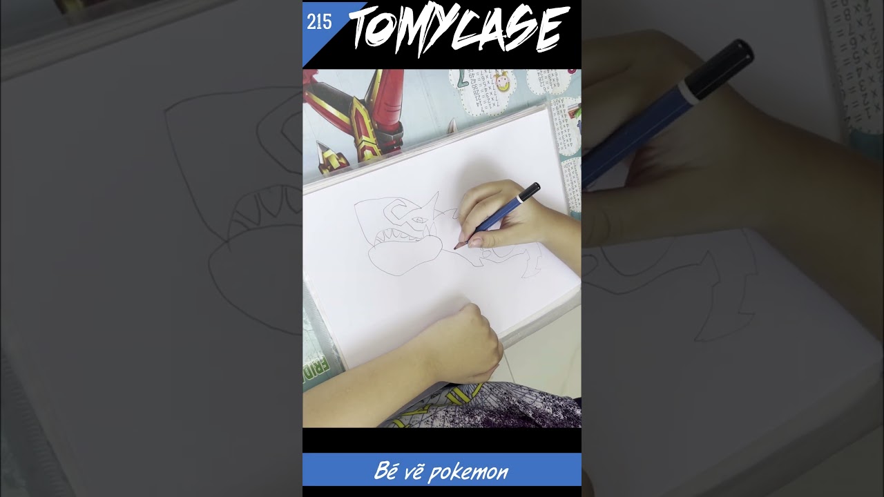 Pokemon Mega Tomycase - B&eacute; 7 tuổi vẽ pokemon #Shorts