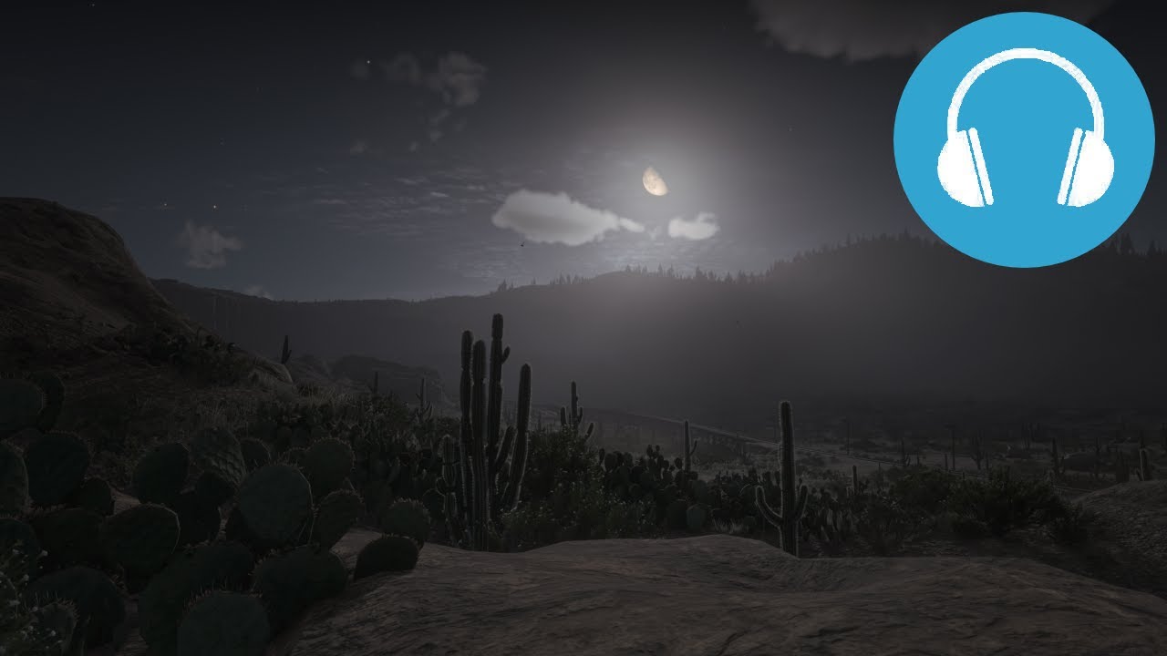 8 HOURS Desert Nature Sounds & Night Cycle AMBIANCE with Train Passing by // Red Dead Redemption 2