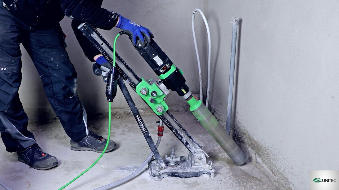 Angled Concrete Drilling with Rig-Mounted Wet/Dry Core Drill &ndash; ETN 162 PSA &ndash; Drill Up to 8