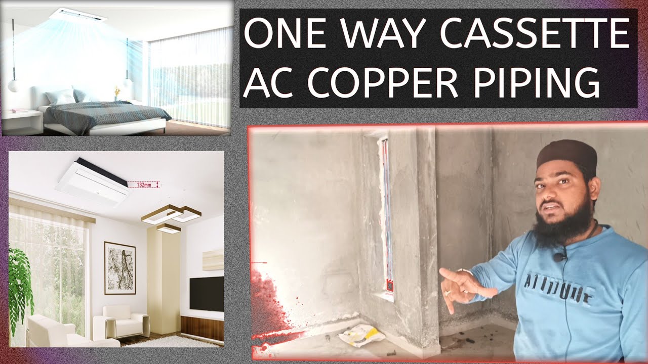 One Way Cassette Ac Copper Piping Complete 💯✅ #cassette #ac #stm