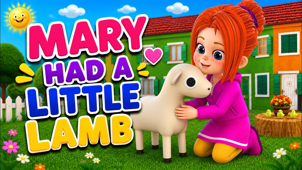 Mary Had a Little Lamb 🐑 | Nursery Rhyme Song | Kids Animation | Happy Fun Toons