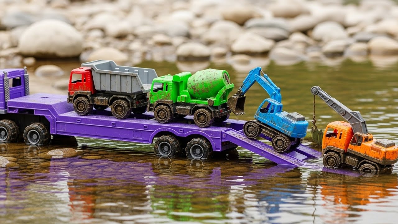 Splashy Toy Trucks Song 🚚💦 | Dump, Mixer, Excavator & Crane Go Splash! + More Nursery Rhymes