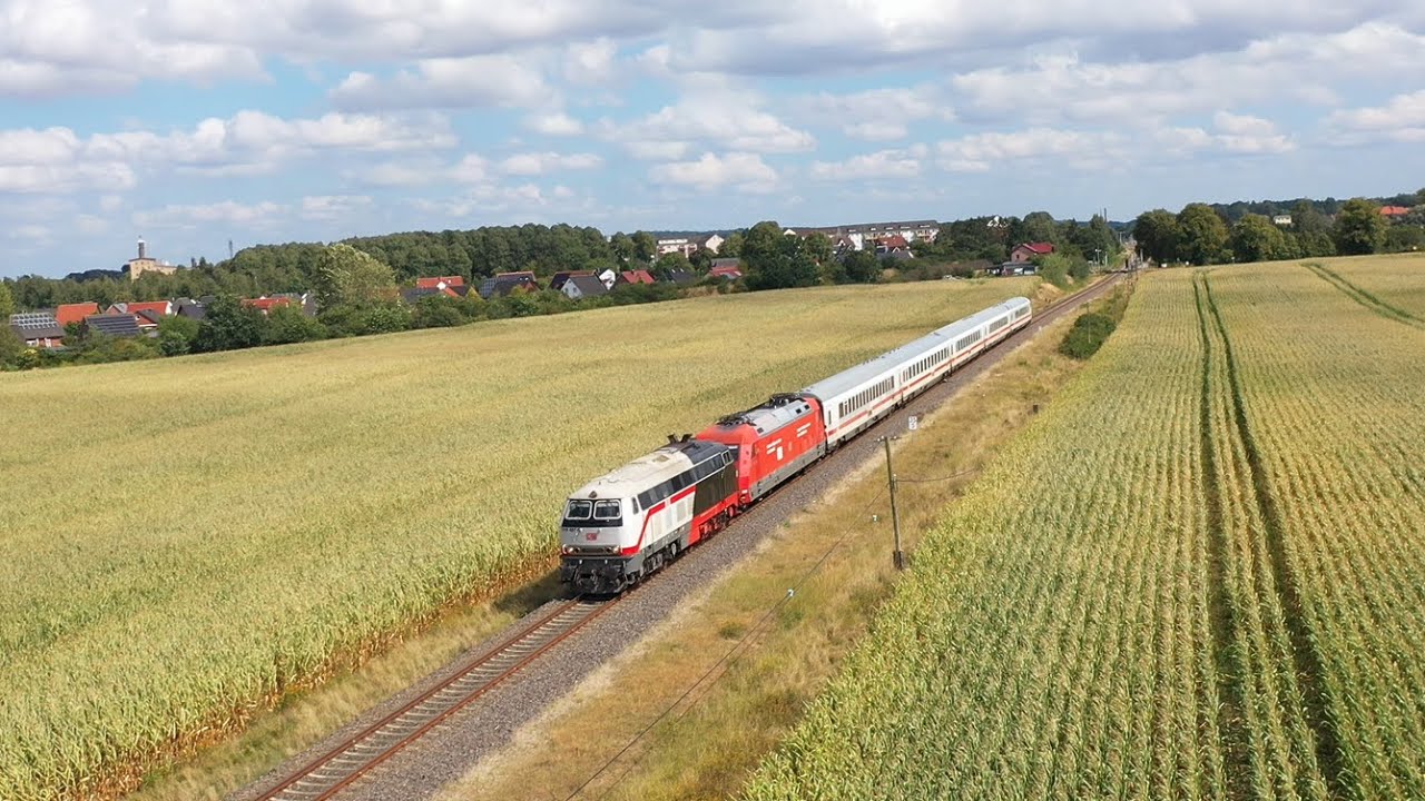 IC - Umleiter in Mecklenburg mit BR 218 Lübeck - Bad Kleinen 2024 Teil 2