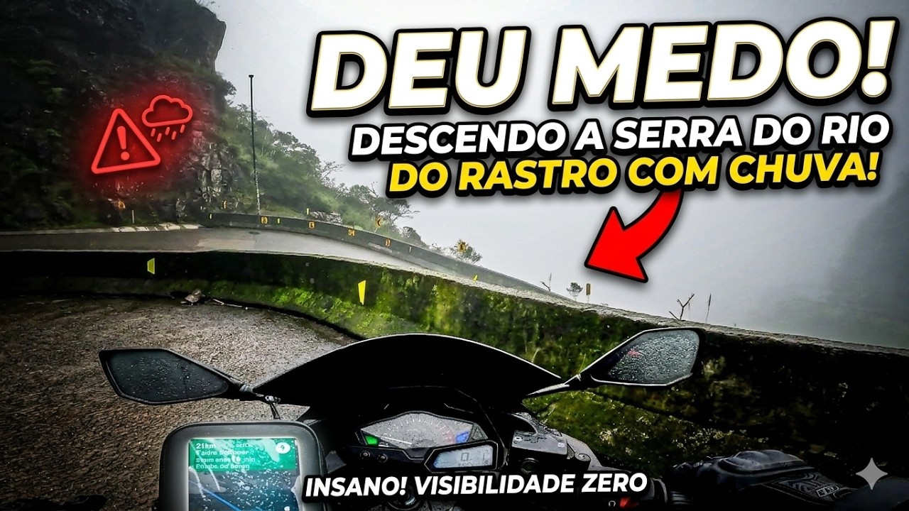 A SERRA DO RIO DO RASTRO NA CHUVA FICA AINDA MAIS PERIGOSA! 🌧️🏍️  #PART1