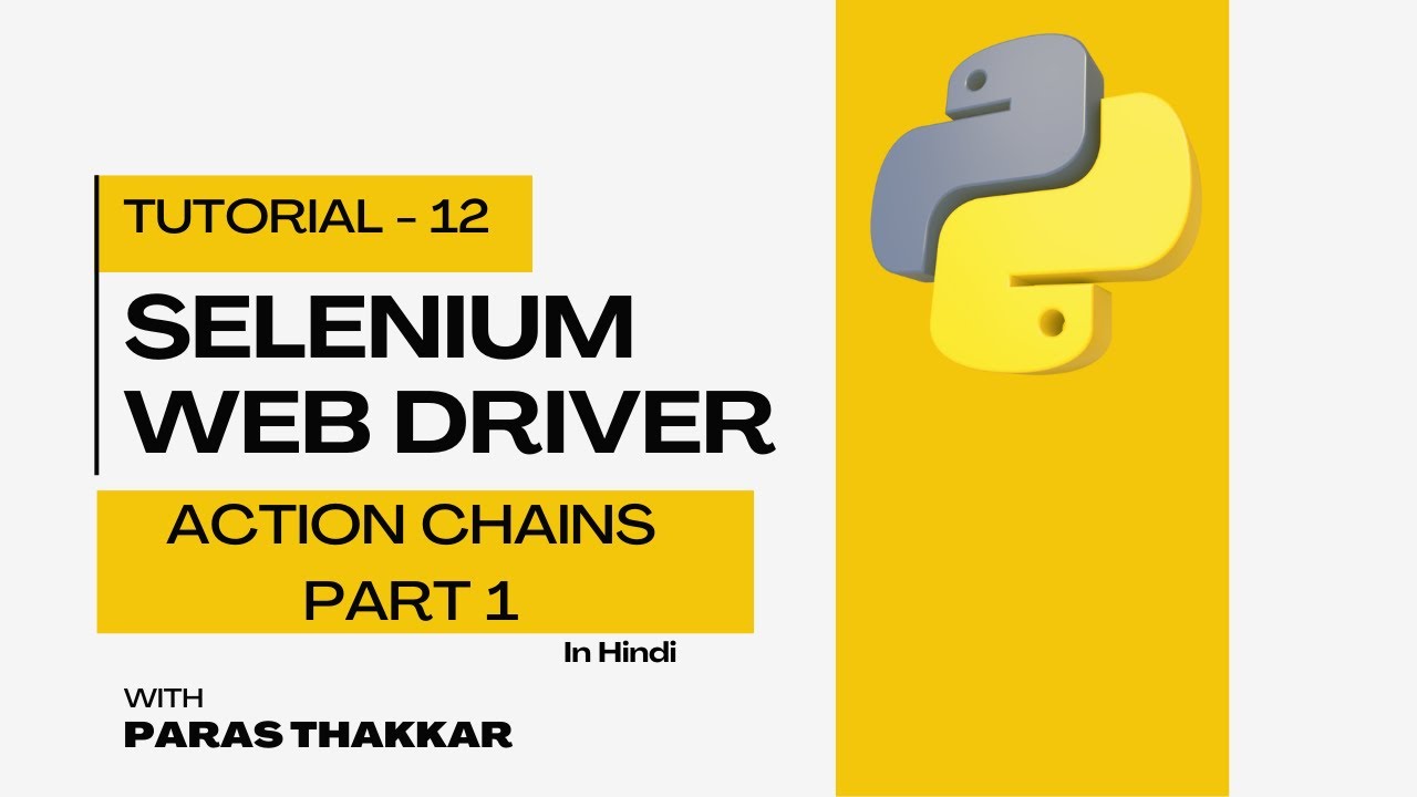 💻 Selenium WebDriver Tutorial in Hindi | Action Chains Part 1 | Mouse Hover