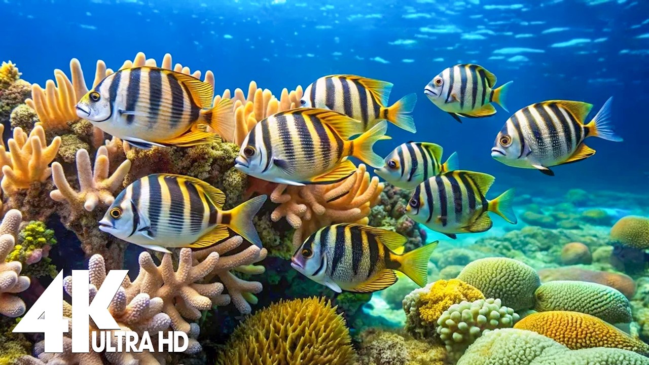 Ocean 4K - The Ultimate 4K Aquarium Voyage, Sea Animals & Coral Reefs with Relaxing Music