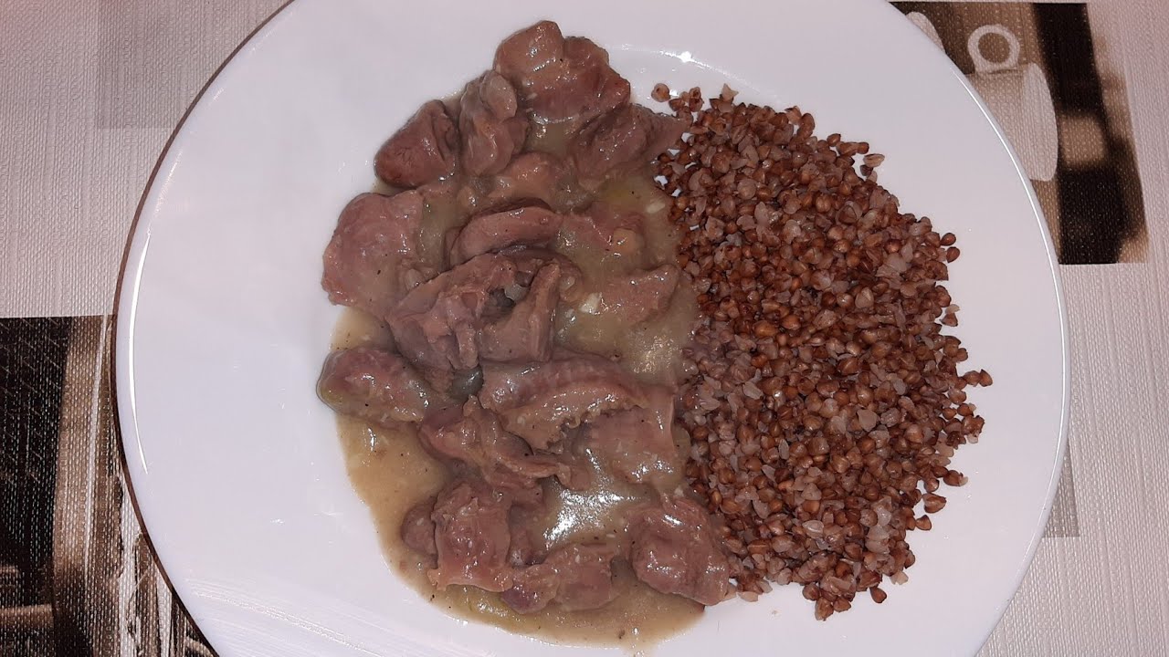 GULASZ z ŻOŁĄDKÓW DROBIOWYCH +kasza gryczana👌