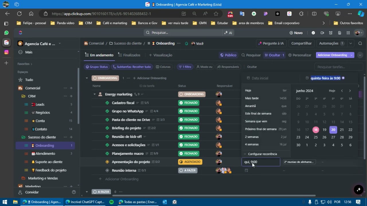 Relacionamento de listas e vinculação de tarefas no clickup