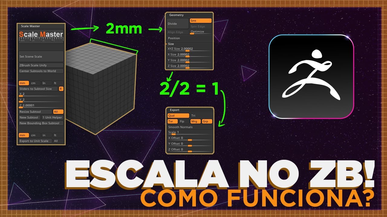 Como funciona a escala no Zbrush l ZBrush Tutorial #033