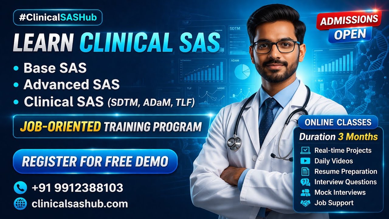 Clinical SAS Training 🔥 Job Oriented Course | Intro |#ClinicalSAS#SASTraining#OnlineClasses#FreeDemo