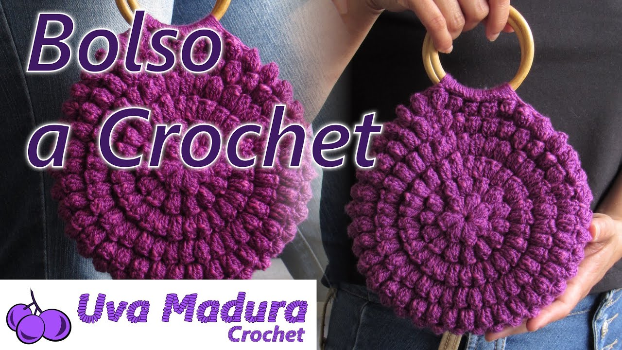 👝Aprende a Tejer BOLSO de MANO a CROCHET en PUNTO POPCORN 👜TUTORIAL paso a paso Fácil y Rápido