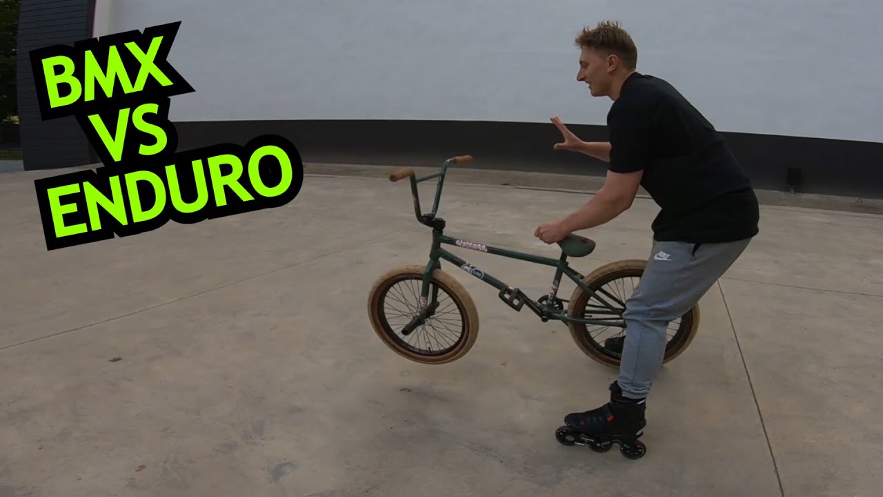 BMX VS ENDURO // TRIKY NA KOLE S INLINE BRUSLEMI