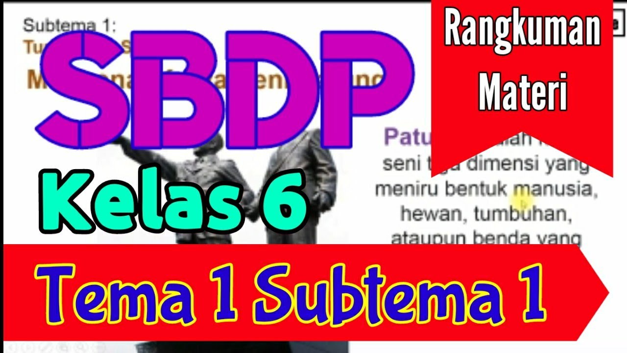 Rangkuman Materi | SBdP ( Seni Patung) - Tema 1 Subtema 1 Kelas 6