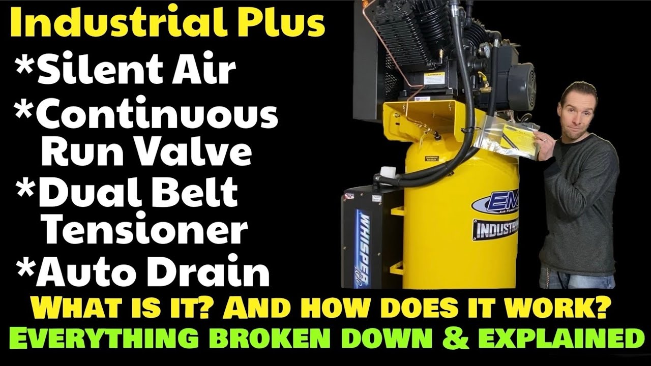 Электрический воздушный компрессор EMAX Silent Air Industrial Plus объёмом 80 галлонов Whisper 10...