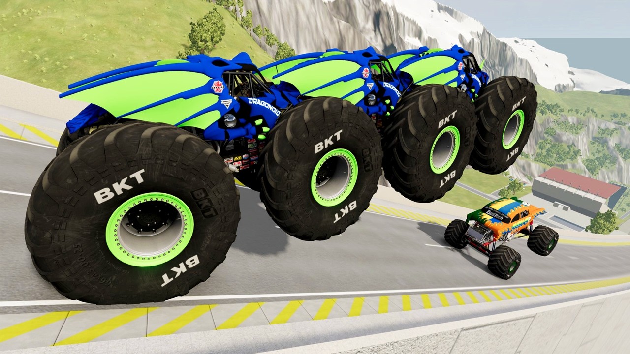 BNG Drive - Epic High Speed Monster Truck Jumps Crashes #013 - BeamNG Drive