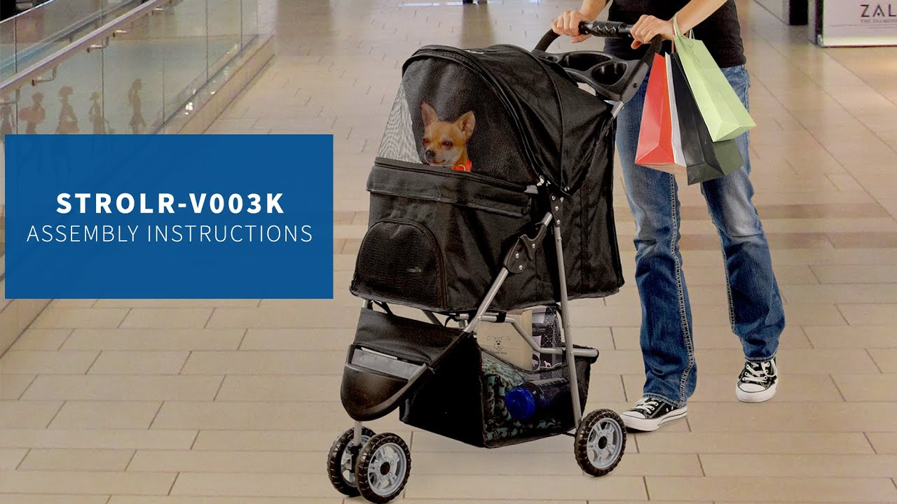 STROLR-V003 Three Wheel Pet Stroller Assembly by VIVO