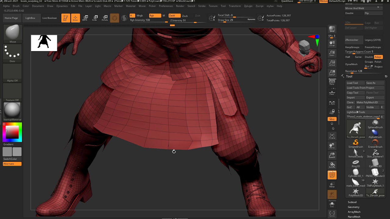 Quick Trick to Pose Character in ZBrush