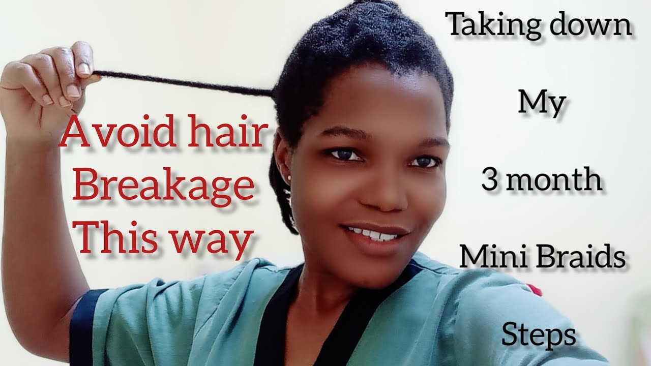 3 Months Old Mini Braids Take Down For Hair Growth/Length Retention Challenge 