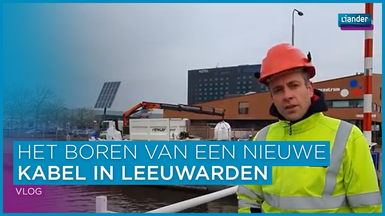 Reparatie elektriciteitskabel onder Harlingervaart in Leeuwarden