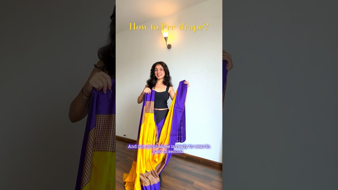 How to convert any saree into 1-minute saree | Saree tutorial #saree #viral #shorts #ytshorts