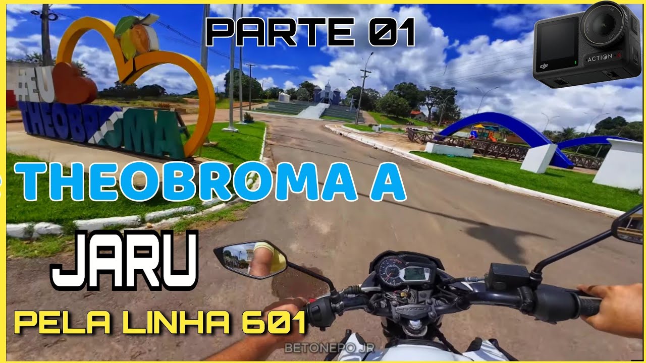 Vamos de THEOBROMA a Jaru Pela Linha 601 - DJI Osmo action 4 Mic Lark A1 Rondônia #motovlog 