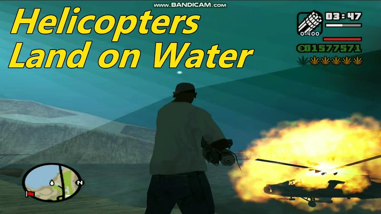 GTA San Andreas: Helicopters Land on Water