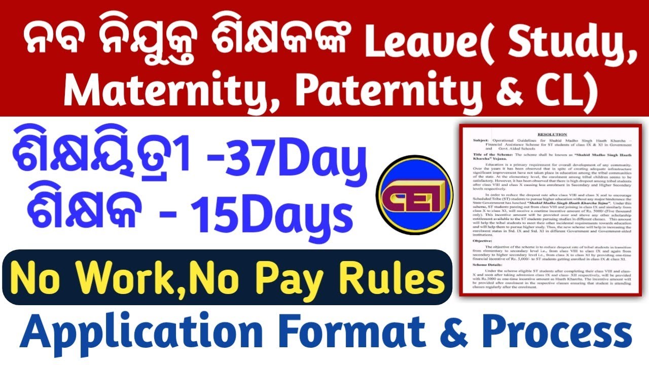 NOC for Service/Leave/Study📜 Leave Rules - No work no Pay Provision & it's Application Format 📝