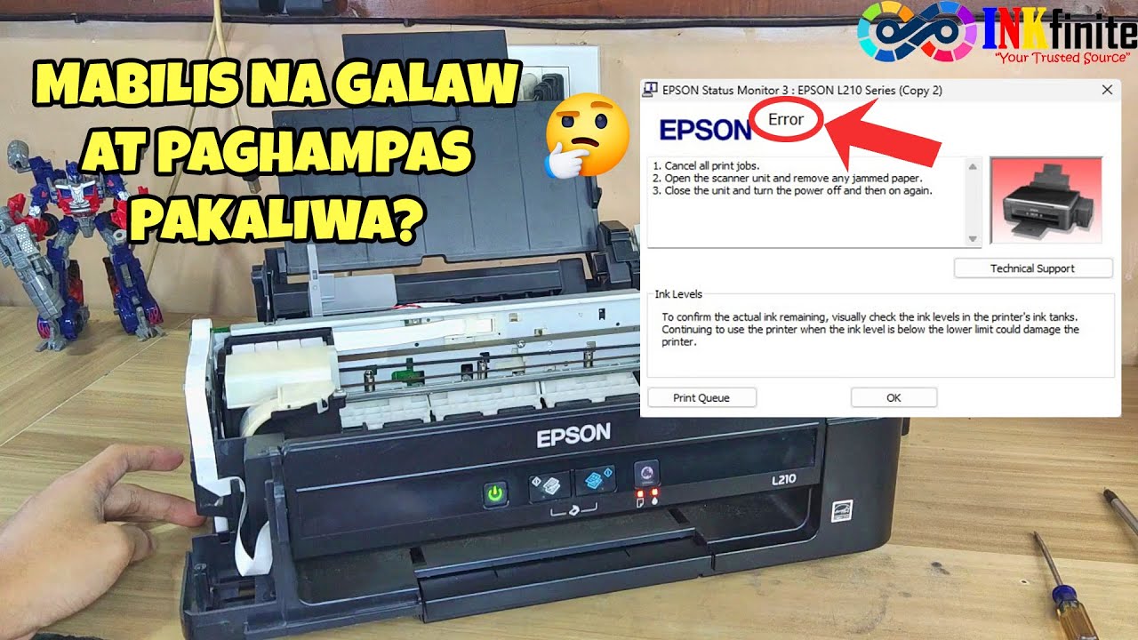 EPSON L120 L121 L210 L220 L360 Uncontrolled Carriage Solution /Mabilis na Galaw Pakaliwa | INKfinite