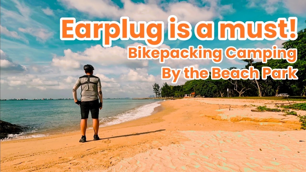Solo Bikepacking Camping with Brompton, New Tarp & Stove, East Coast Park Area G, Silent Vlog ASMR