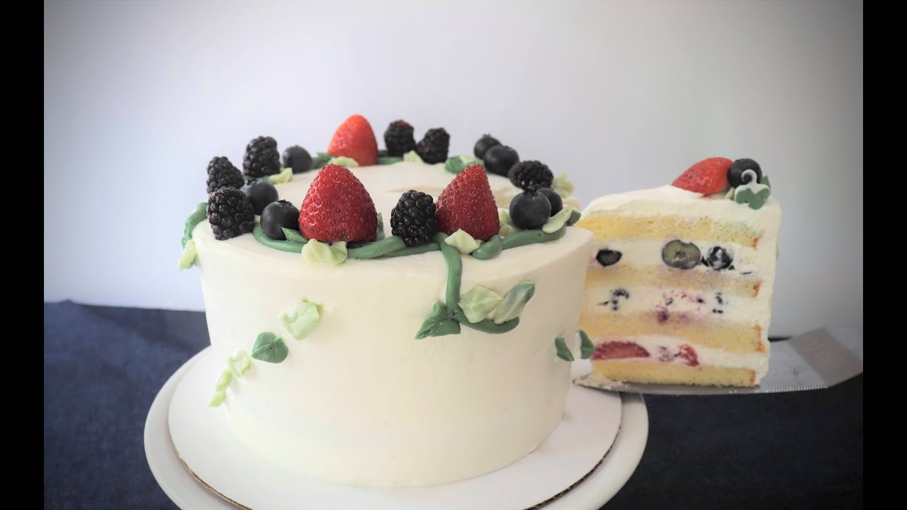 Eng) Triple Berry Chantilly Cake Recipe (Sweet Lady Jane Bakery Style) 트리플 베리 생크림 케이크