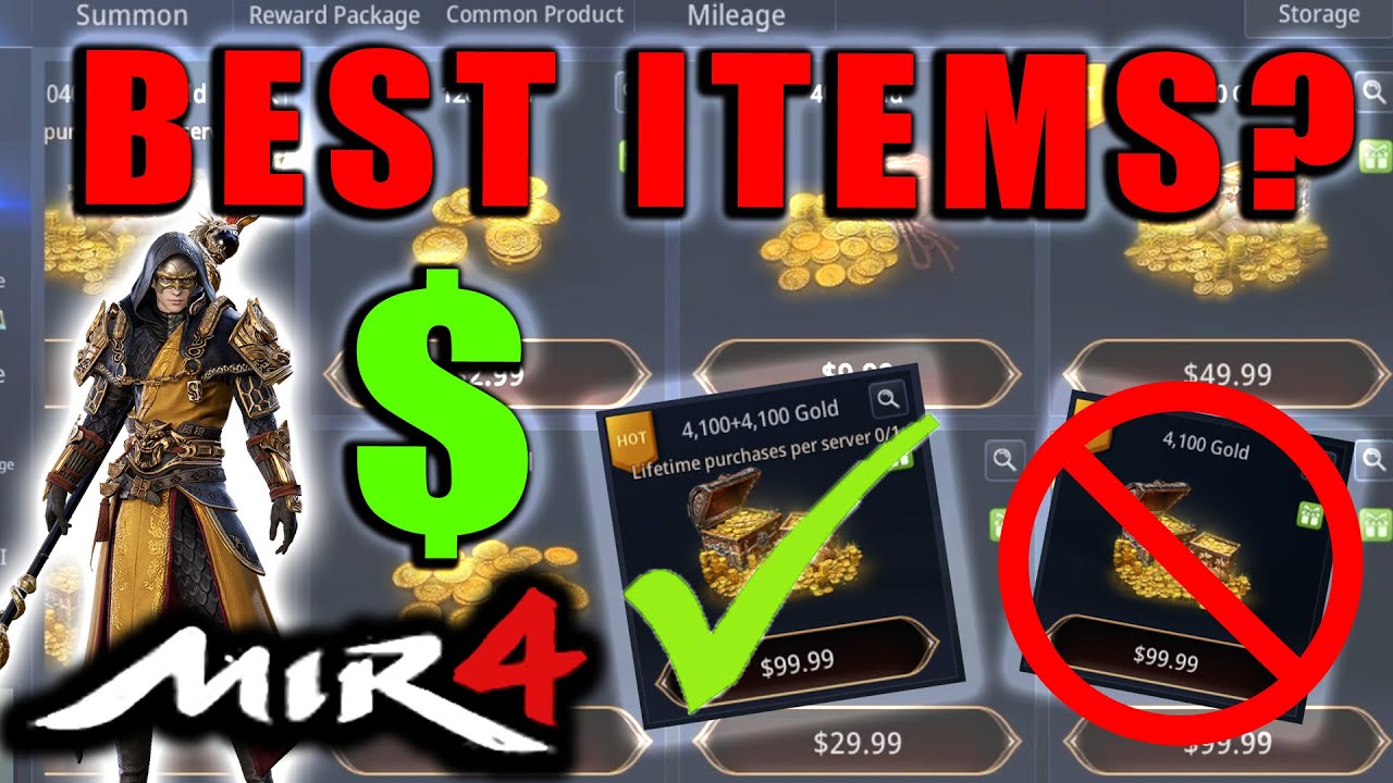 MIR4 - What to Buy in the CASH SHOP! Summons, Gold, Resources, OH MY!  BEST ITEMS TO PURCHASE?