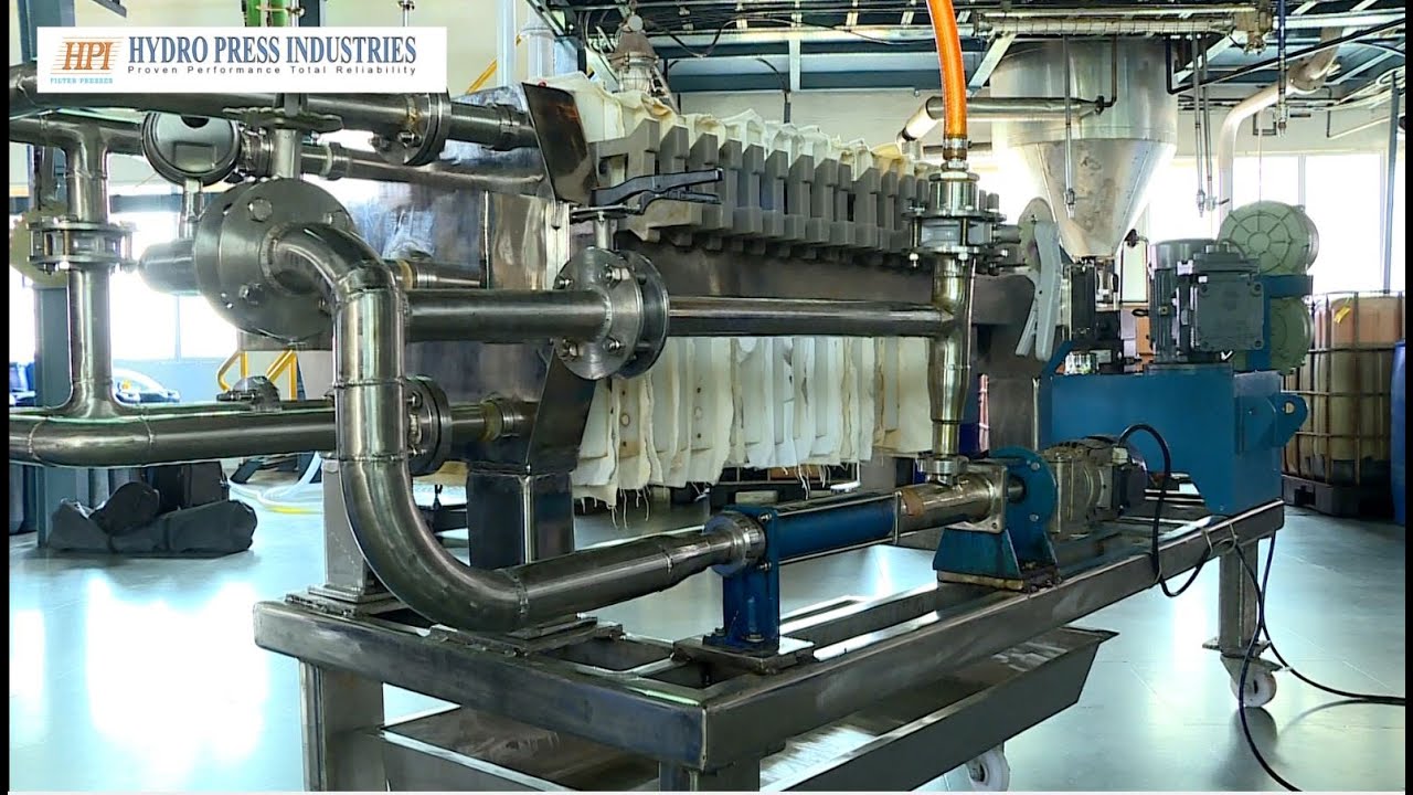 HYDRO PRESS INDUSTRIES ™ GMP model or Stainless steel skid mounted filter press /Fish oil filtration