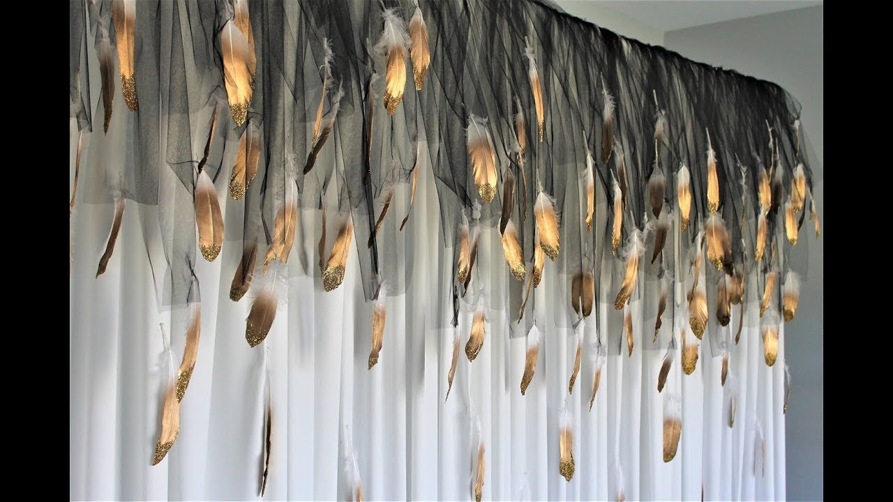 Gold Feather Backdrop DIY | How To