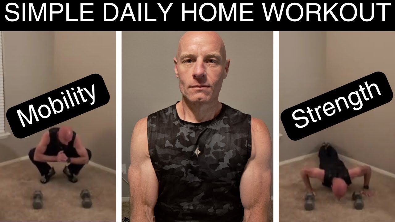 40 Minute Simple Home Workout - Muscle Building & Mobility (Day 1836 DMG) #fitness
