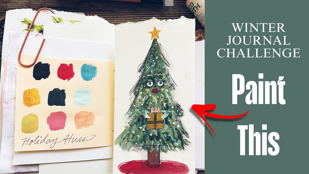 🎄Holiday Hues, Art Journaling, Christmas Tree Character 🎄2024
