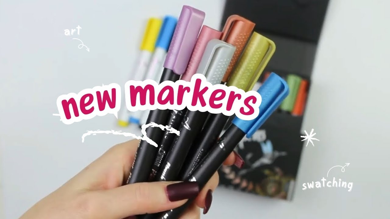 Relaxing Art Video Trying Out Markers Swatching Journal Brush Pens