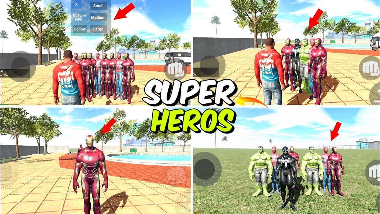 IRON-MAN+SPIDER-MAN NPC Characters😍|| New Coustom NPC Features😱|| New Update Indian bike driving 3D 