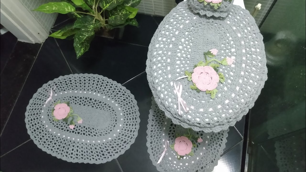 Passo a Passo: Jogo de Banheiro Isadora Crochê Tapete Pé do Vaso (Fácil, Rápido e Econômico)