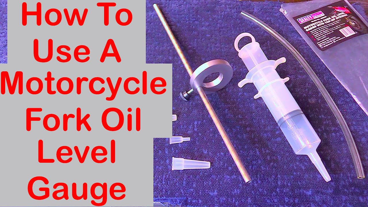 How to change Motorcycle Fork OIl  ( Using a Fork Oil level Gauge) !