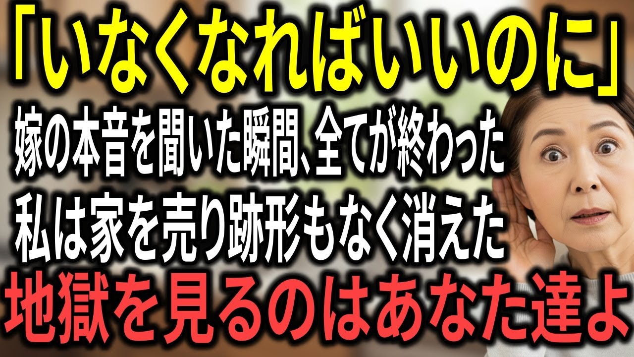 誕生日に聞こえた一言…「母さん邪魔」その翌日、私は家を出て息子に最大の後悔をさせてやりました。