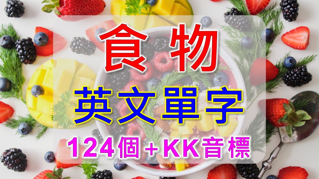 食物英文單字+KK音標，點心、零食、飲料、三餐、速食、水果、蔬菜、肉類、海鮮、調味料，124個最常見的食物單字大集合，相同情境英文單字一起學，快速擴充單字量。