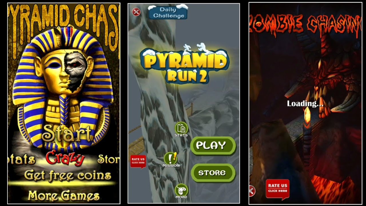 Pyramid Run 1 Vs Pyramid Run 2 Vs Zombie Chasing