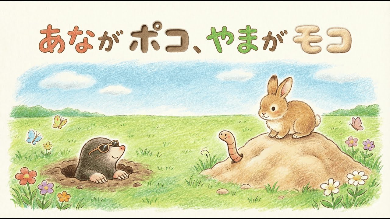 「あながポコ、やまがモコ。」【絵本読み聞かせ】