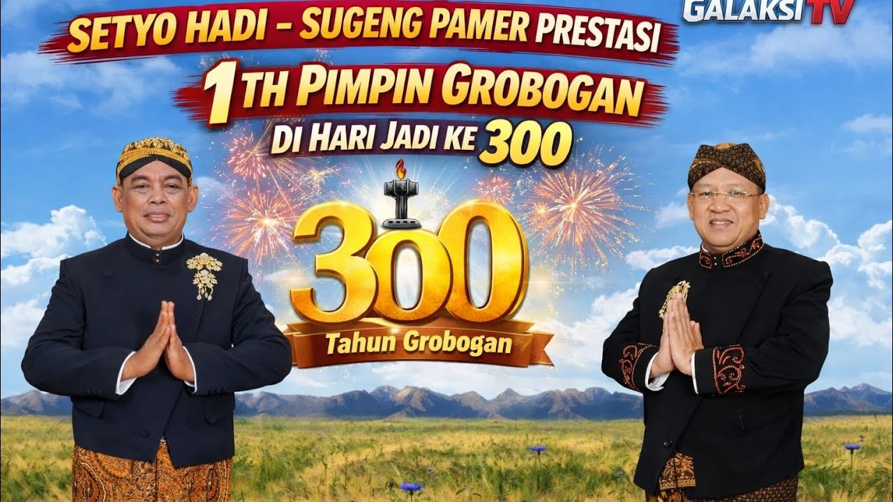 Setyo Hadi-Sugeng Pamer Prestasi 1 Tahun Pimpin Grobogan di Hari Jadi ke 300