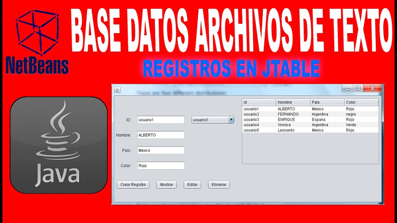 MOSTRAR REGISTROS EN JTABLE (BASE DATOS BLOCK DE NOTAS)